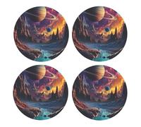 Space Galaxy Dessous de verre en liège MDF absorbants pour café, thé et verres, protection de table écologique pour la maison et le bureau