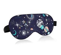 Space Galaxy Nebuleo Zodiac Stars Seamless On Black Eye Masks Cover Blocks Light Sleep Mask Shade Cover Blindfold Relaxing Eyeshade Cover avec serre-tête réglable pour hommes femmes enfants
