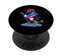 Space Hockey Puck Player Galaxy Ice Rink PopSockets PopGrip Adhésif