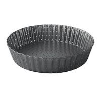 Space Home - 28 cm Moule à Tarte Perforé - Moule à Quiche avec Fond Amovible - Plat/Moule Tartelette - Moules à Gâteaux Rond - Revêtement Antiadhésif - Moule à Flan Haut - Ø 28 cm - Hauteur 5 cm