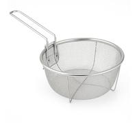 Space Home - Panier à Frire Pliant 23 cm en Acier Inoxydable - Poignée et Crochets pour Poêle, Cuisson Vapeur, Rinçage et Égouttage - Passoire Pliable et Panier Friteuse pour Cuisine Maison