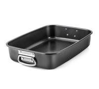 Space Home - Plat à Four Rectangulaire 40 cm avec Poignées - Rôtissoire en Acier au Carbone pour Lasagnes, Gratins, Poulet et Légumes, Plateau de Cuisson Four Cuisine Maison