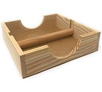 Space Home - Porte-Serviettes de Table Rustique en Bois - Support Serviette Papier Carré - Porte-Serviettes pour Cuisine, Salle à Manger, Bar, Fête, Buffet - Support Serviette Papier - 19,5 cm