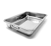 Space Home - Rôtissoire en Acier Inoxydable avec Poignées - Plat à Four avec Poignées - Plaque à Rôtir - Plat à Four - Plat a Four Rectangulaire - Grand Plat Four - 40 cm
