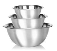 Space Home - Saladier en Acier Inoxydable - Bols Mélangeurs/Saladier - Bol à Fruits et Légumes - Plat à Servir - Bol à Mélanger - Bol pour Cuire, Servir et Grignoter - Food Bowl - Set 3