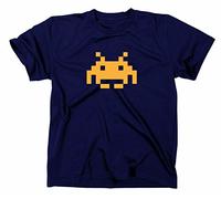 Space Invaders Rétro Culte T-Shirt, Atari, c64,80er, Nerd Large Bleu - Bleu Roi