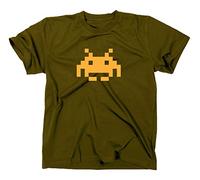 Space Invaders Rétro Culte T-Shirt, Atari, c64,80er, Nerd XL Vert - Vert Olive