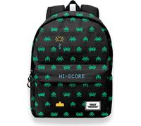 Space Invaders - Sac à dos scolaire à deux compartiments - Noir