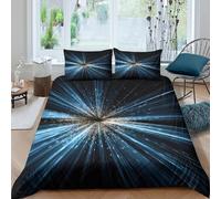 Space light burst Linge de Lit Microfibre résistante 3 Pièces 3D Effet Léger Digital cosmic effect Housse de Couette avec Taie d'oreiller Facile d'entretien for Chambre Adulte Super king（260x220cm）