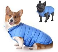 SPACE LION Veste matelassée en duvet pour chien, manteau d'extérieur durable pour conditions froides et venteuses, imperméable et légère, réglable pour chiens de petite, moyenne et grande taille (bleu