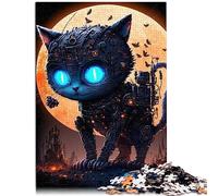 Space Mechanical Cat Adult Jigsaw Puzzles 1000 Pieces Wooden Jigsaw Puzzles Puzzling for Gift 50x75cm