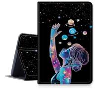 Space Nebula Girl Étui pour iPad Pro 13" M4 2024, résistant aux chocs, pliable en cuir synthétique, support réglable avec mise en veille/réveil automatique pour iPad Pro M4 2024 13"
