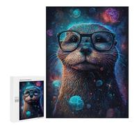 Space Otter Glasses Art Print Puzzle 1000 Pièces Educa Jouet en Bois Cadeau Unique Décoration Intérieure Jeu Éducatif Challenge Toy Adultes Et Enfants À Partir De 14 Ans 500 PCS