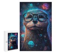 Space Otter Glasses Art Print Puzzle 1000 Pièces Educa Jouet en Bois Cadeau Unique Décoration Intérieure Jeu Éducatif Challenge Toy Adultes Et Enfants À Partir De 14 Ans 1000 PCS