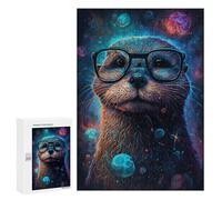 Space Otter Glasses Art Print Puzzle 1000 Pièces Educa Jouet en Bois Cadeau Unique Décoration Intérieure Jeu Éducatif Challenge Toy Adultes Et Enfants À Partir De 14 Ans 300 PCS