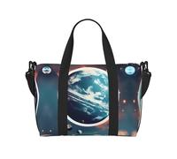 Space Planet Earth Sacs de voyage pour femme, sac de sport, sac de sport, sac de sport pour la nuit, Noir , Taille unique