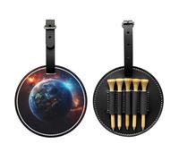 Space Planet Earth Support pour 5 tees en cuir synthétique Noir