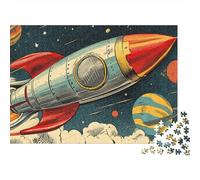 Space Rocket Adventure Puzzle 1000 Pièces Educa Jouet en Bois Divertissement Créatif De l'art De La Décoration Jeu Éducatif Challenge Toy Adultes & Enfants des 14 Ans 52x38cm/1000pcs