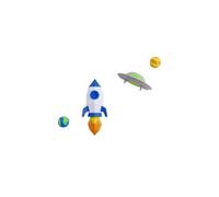 Space Rocket Planet Theme Paper Model Children's Room Wall Decoration Home Decor Papercraft 3D DIY Handmade Origami