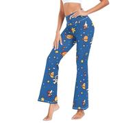 Space Rockets and Planet Pantalon de yoga extensible confortable pour femme, coloré, XX-Large