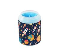 Space Rockets Planets Brosse portable en silicone souple pour nettoyer les pattes de chien Convient pour les chiens de petite, moyenne et grande race