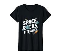 Space Rocks Météore astéroïde littéralement drôle T-Shirt Graphique avec Valeur, Femme, Noir, S