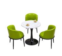Space-Saving 5-Piece Dining Set, Modern Bistro Table and Chair Vibrant Color Options & Stable Pedestal Base for Small Kitchens, Cafes(C)