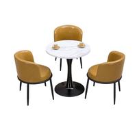 Space-Saving 5-Piece Dining Set, Modern Bistro Table and Chair Vibrant Color Options & Stable Pedestal Base for Small Kitchens, Cafes(D)