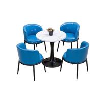 Space-Saving 5-Piece Dining Set, Modern Bistro Table and Chair Vibrant Color Options & Stable Pedestal Base for Small Kitchens, Cafes(I)
