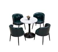 Space-Saving 5-Piece Dining Set, Modern Bistro Table and Chair Vibrant Color Options & Stable Pedestal Base for Small Kitchens, Cafes(F)