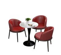 Space-Saving 5-Piece Dining Set, Modern Bistro Table and Chair Vibrant Color Options & Stable Pedestal Base for Small Kitchens, Cafes(A)