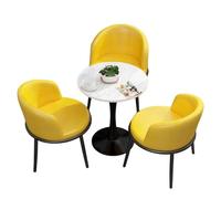 Space-Saving 5-Piece Dining Set, Modern Bistro Table and Chair Vibrant Color Options & Stable Pedestal Base for Small Kitchens, Cafes(B)