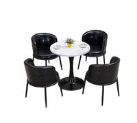 Space-Saving 5-Piece Dining Set, Modern Bistro Table and Chair Vibrant Color Options & Stable Pedestal Base for Small Kitchens, Cafes(E)