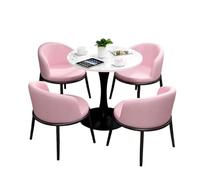Space-Saving 5-Piece Dining Set, Modern Bistro Table and Chair Vibrant Color Options & Stable Pedestal Base for Small Kitchens, Cafes(N)