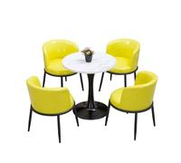 Space-Saving 5-Piece Dining Set, Modern Bistro Table and Chair Vibrant Color Options & Stable Pedestal Base for Small Kitchens, Cafes(H)