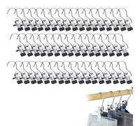 Space-Saving Clothes and Hat Storage Hook, Anti Rust Clips for Clothes, Heavy Duty Metal Hook Clips with Non-Slip Grip for Closet, Laundry, Boots, Socks, Towels, Travel Use (50 PCS,A-Black)