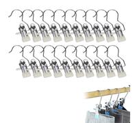 Space-Saving Clothes and Hat Storage Hook, Anti Rust Clips for Clothes, Heavy Duty Metal Hook Clips with Non-Slip Grip for Closet, Laundry, Boots, Socks, Towels, Travel Use (20 PCS,B-Beige)