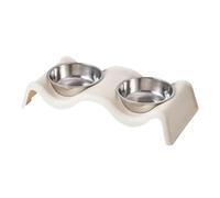 Space Saving Dog Bowl - Reusable Slow Feeder, Pet Feeder with Double Food Dish, Puppy Bowls with Spill Proof Design, Pet Feeding Station Accessories, Feline Bowl for Daily Use