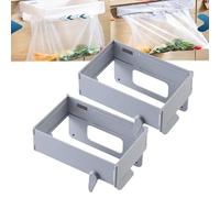 Space-Saving Foldable Trash Bag Holder, Wall Mounted Foldable Kitchen Trash Can with Magnetic Closure, Space Saving Collapsible Hanging Garbage Bag Rack, for Cabinet Doors, Bathroom (B)