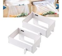 Space-Saving Foldable Trash Bag Holder, Wall Mounted Foldable Kitchen Trash Can with Magnetic Closure, Space Saving Collapsible Hanging Garbage Bag Rack, for Cabinet Doors, Bathroom (A)