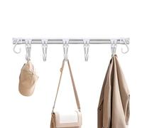 Space Saving Kitchen Wall Hooks - Sliding Adhesive Pan Pot Hanger Rail Rack, Utensil Storage Organizer Holder No Drilling Installation | Idéal pour Kitchens Bathroom Pantry Laundry Room Organization