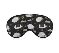 Space Sheep Stars Masque pour les yeux pour dormir Blackout Night Bandeau avec sangle réglable pour hommes femmes Voyage Yoga Sieste