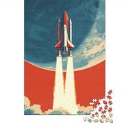 Space Shuttle Launch Poster Puzzle 1000 Pièces Educa Jouet en Bois Divertissement Créatif Décoration Intérieure Jeu Éducatif Challenge Toy pour Adultes Et Enfants À Partir De 12 Ans 70x50cm/1000pcs
