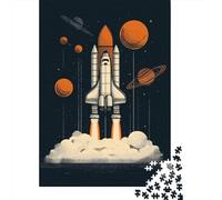 Space Shuttle Launch Puzzles 1000 Pieces Cadeau Unique Jeu Éducatif Challenge Toy À De Qualité Supérieure Peinture Art pour Adultes Et Enfants 70x50cm/1000pcs