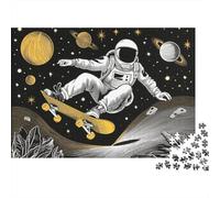 Space Skateboarding Adventure Puzzle 1000 Pièces Educa Jouet en Bois Cadeau Unique Décoration Intérieure Jeu Éducatif Challenge Toy pour Adultes Et Enfants À Partir De 12 Ans 70x50cm/1000pcs