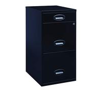 Space Solutions - Classeur à 3 tiroirs entièrement assemblés en acier, pour la maison et le petit bureau, s'adapte sous la plupart des bureaux, format lettre, petit tiroir de fournitures, verrouillage