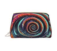 Space Spiral Cosmic Trousse de maquillage à main en cuir avec fermeture éclair pour articles divers Blanc Taille unique, blanc, One Size