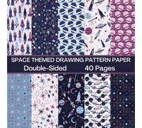 Space Themed Drawing Scrapbook Paper 40 Pages 20 Sheets: Double Sided Pattern Paper for Scrapbooking, Card Making, Origami, DIY and More