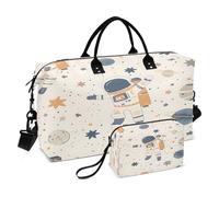 Space Themes Sac de voyage avec trousse de toilette et sangle réglable pour voyage, gym, yoga, week-end, multicolore, Taille unique, Trousse de toilette