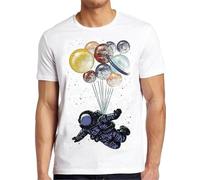 Space Travel Spaceman Astronaut Planets Balloons Funny Retro Tee Mens Women T Shirt 100% Cotton M538 Manches Courtes(3X-Large)